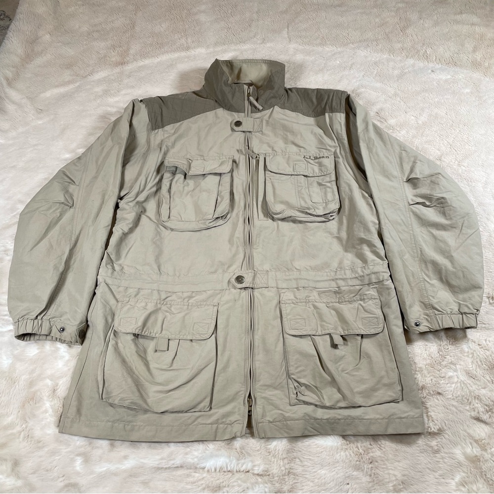 Vintage L.L. Bean Men’s L Reg Khaki Fisherman Jacket Detachable Arms